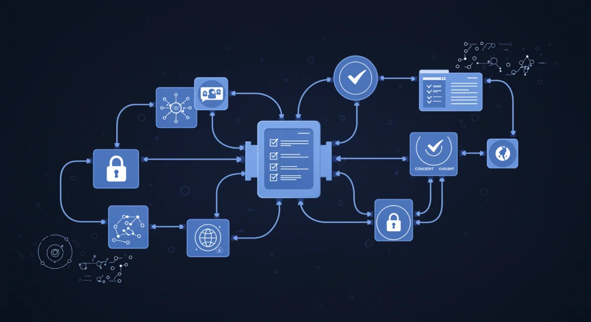 Secure data pipeline illustrating AI data governance and ethics