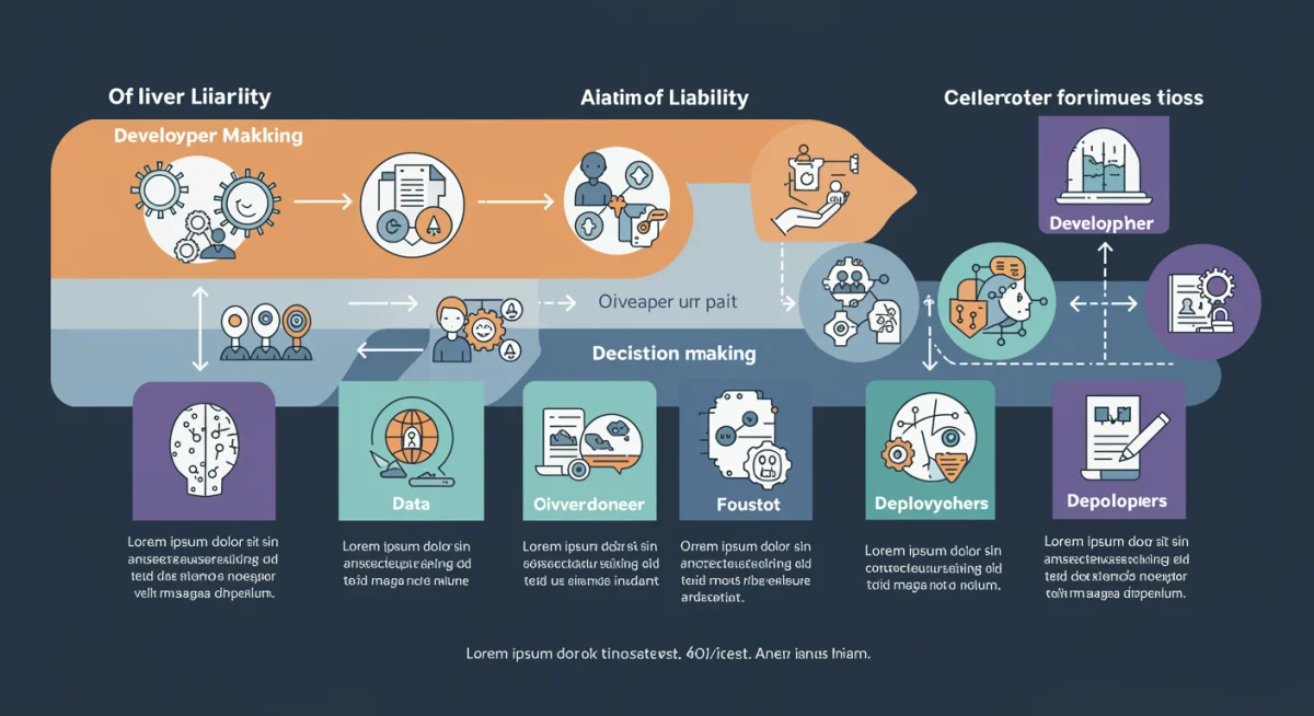 Infographic illustrating layers of AI product liability