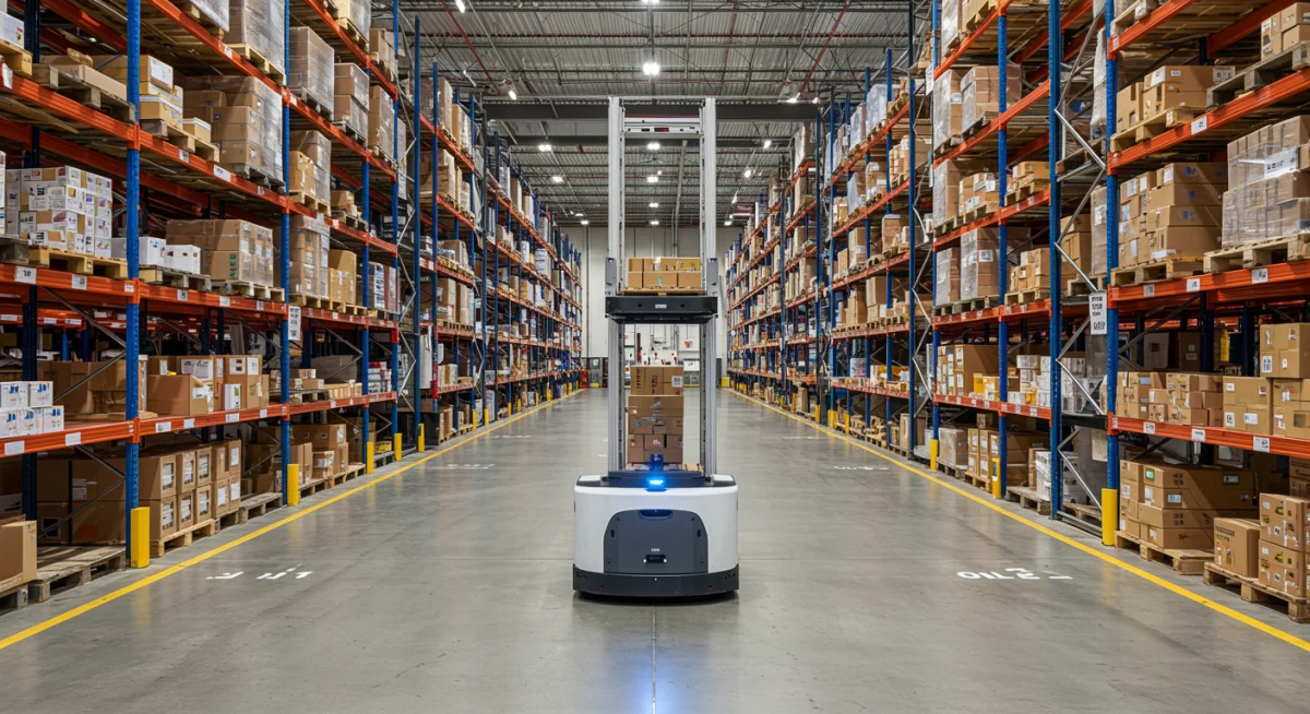 AGVs optimizing material transport in a U.S. warehouse
