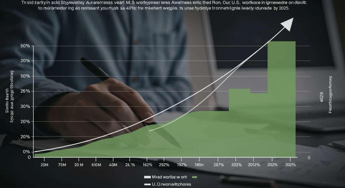 Graph illustrating a 40% increase in cybersecurity awareness by 2025.