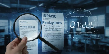 Illustration of cybersecurity policies and financial fines for US tech in Q1 2025