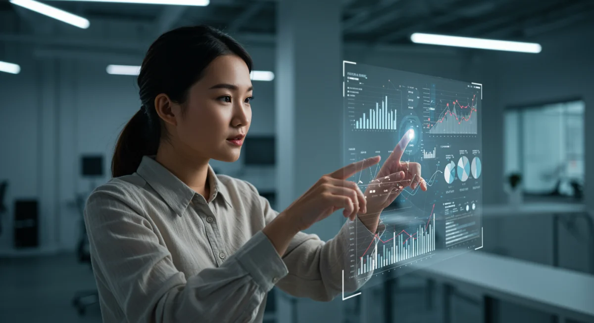Data analytics dashboard showing growth trends and insights