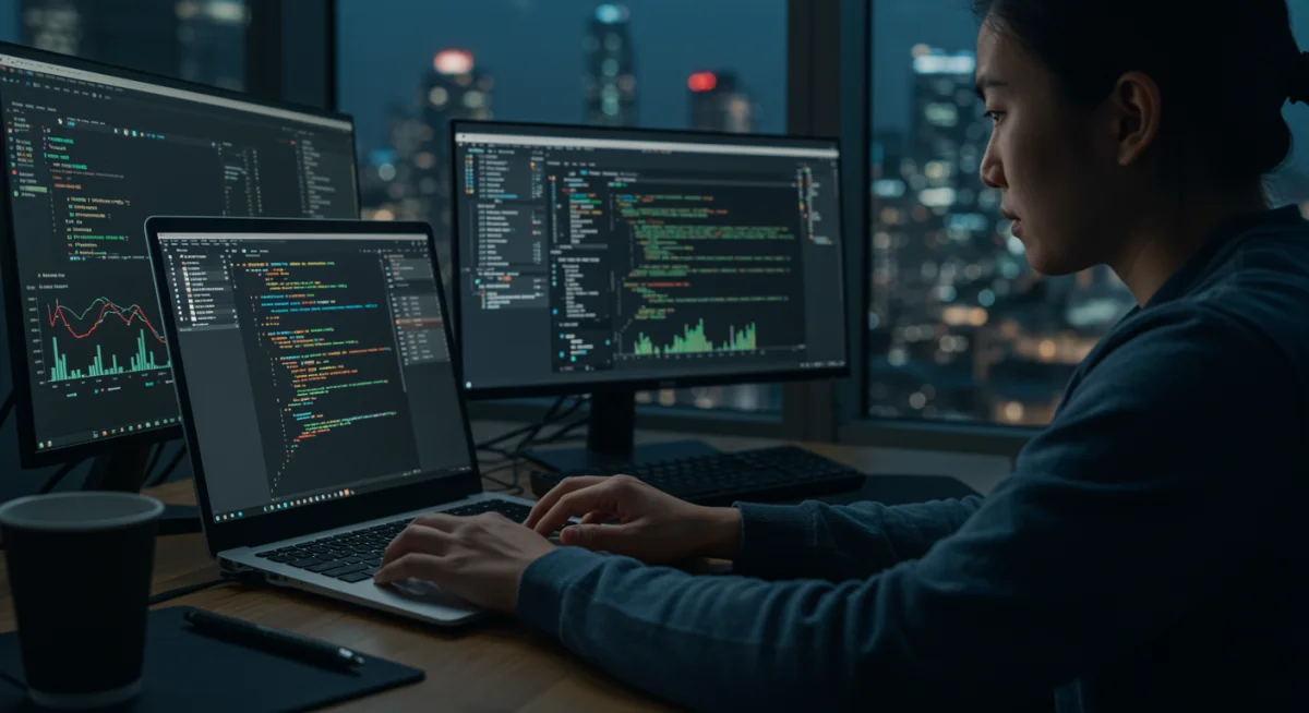 Developer implementing open-source security best practices