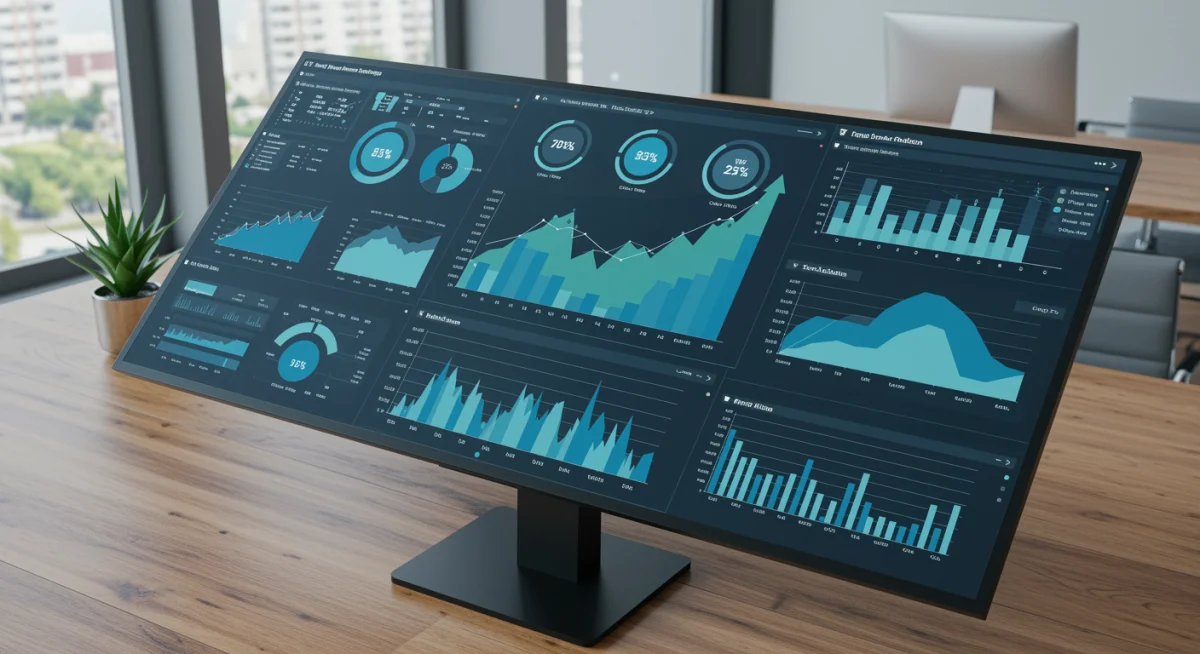 Data visualization showing positive employee engagement trends and KPIs