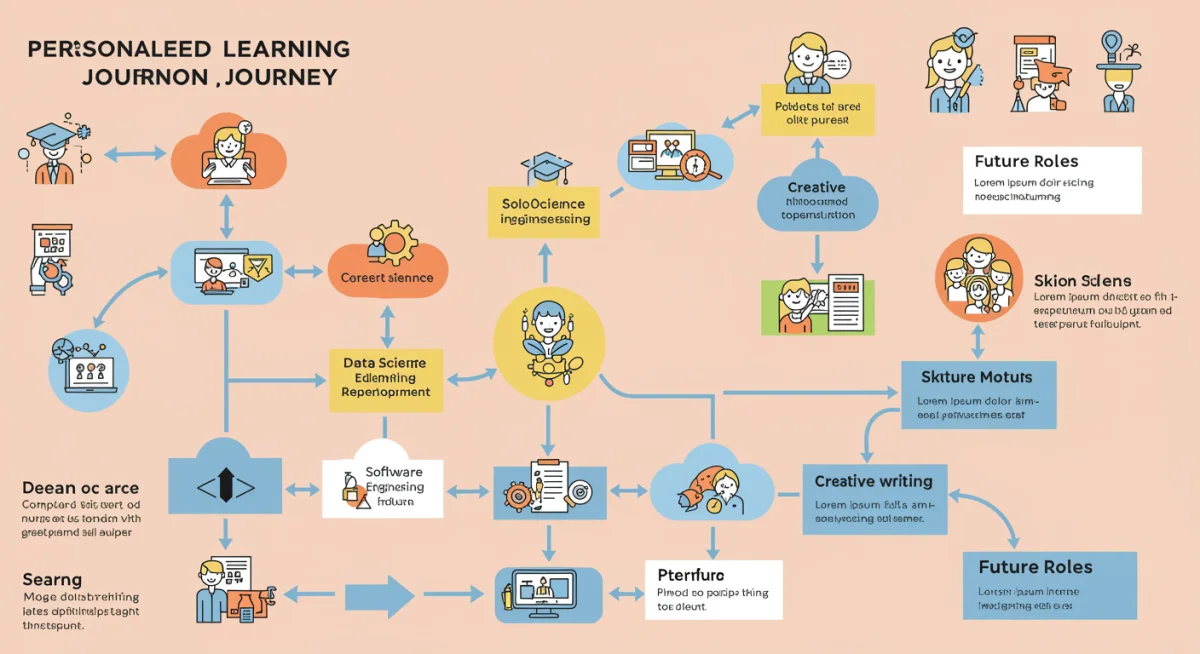 Infographic illustrating personalized learning journey flowchart