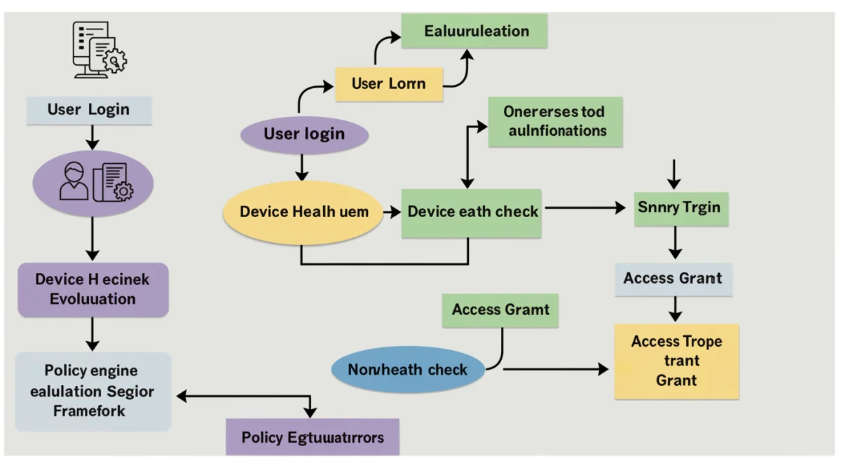 Multi-factor authentication flowchart in Zero Trust