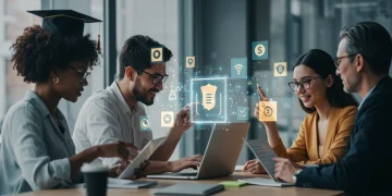 Professionals engaging in micro-credentialing for skill development and career advancement.