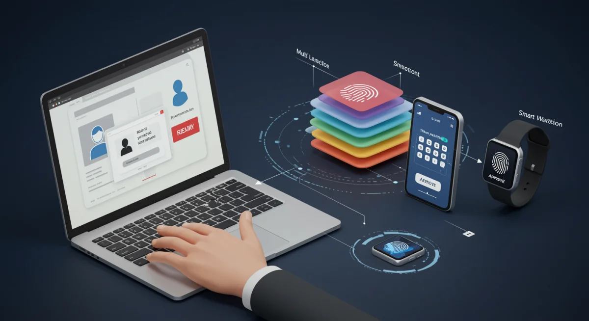 Multi-factor authentication protecting remote access for business users.