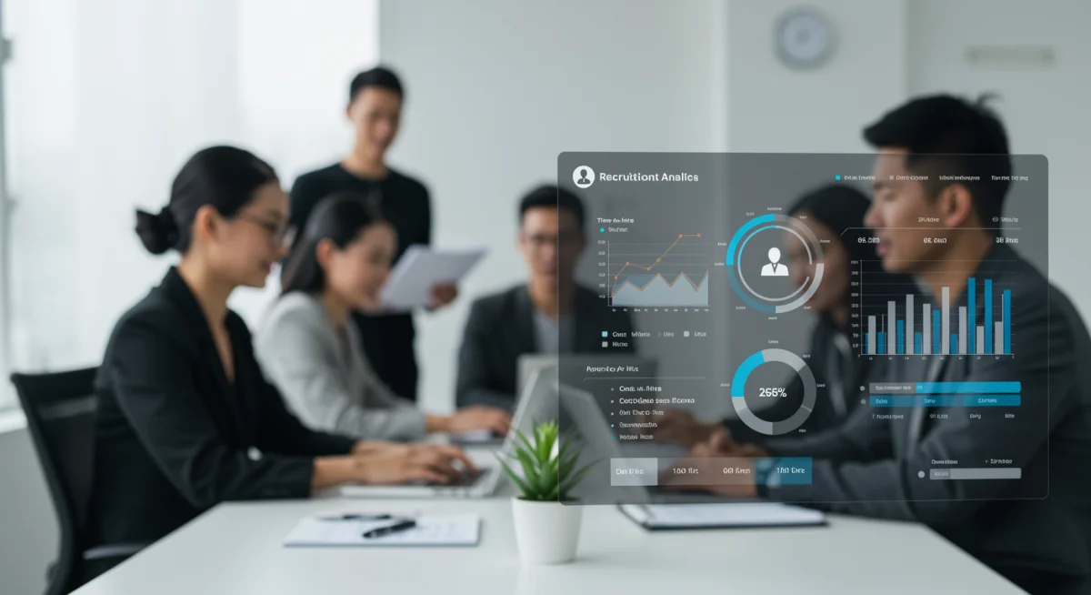 Recruitment analytics dashboard showing key performance indicators
