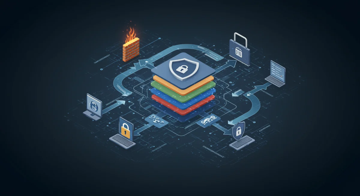 Secure network infrastructure protecting data from cyber threats and non-compliance