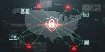 Secure digital supply chain network for U.S. businesses with cybersecurity shield