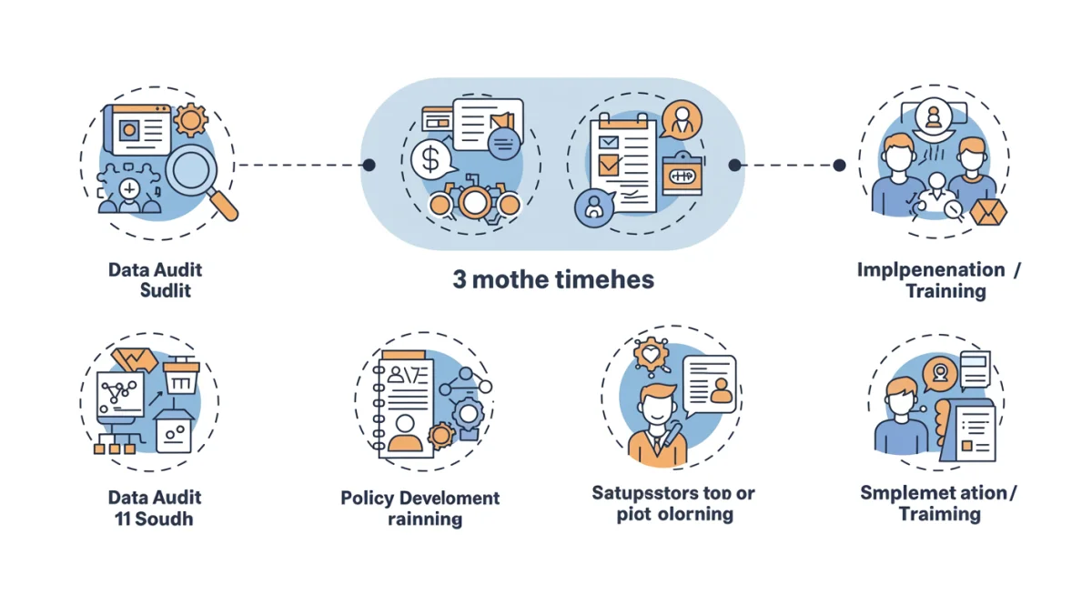 Three-month timeline for data privacy law compliance for small businesses