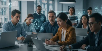 US workers upskilling for AI future in a modern learning environment