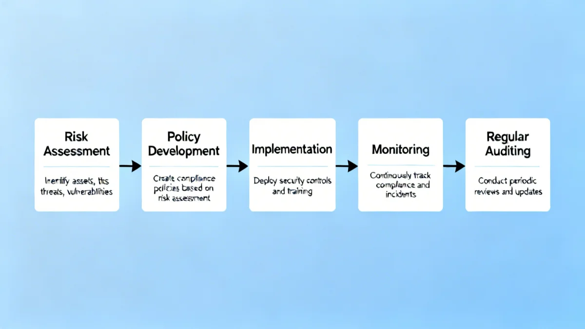 Cybersecurity compliance framework steps flowchart