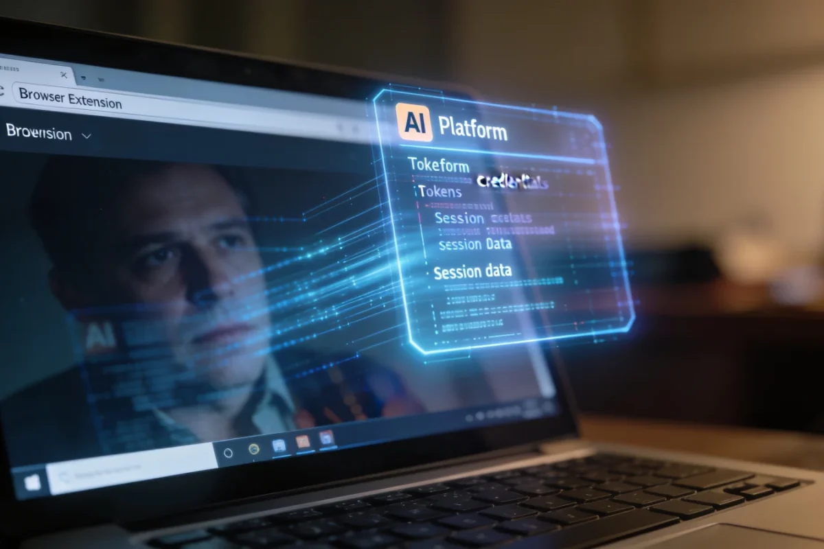 browser extension attacks stealing AI platform credentials?